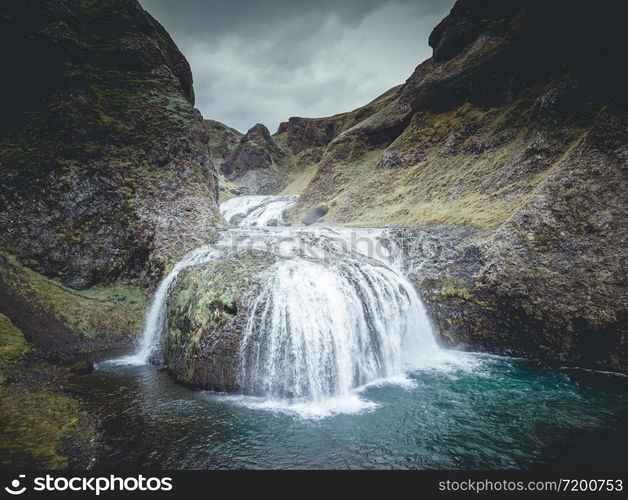 Stjornarfoss waterfall near Kirkjub?jarklaustur - Kleifar, or simply Klaustur, Iceland