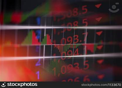 Stock crash market exchange loss trading graph analysis investment indicator business graph charts of financial digital background arrow down stock crisis red price in down trend chart fall