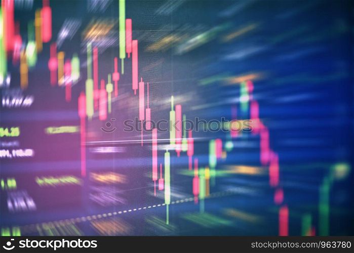 Stock crisis red price drop down chart fall / Stock market exchange analysis or forex graph business and finance crash money losing moving economic investment loss