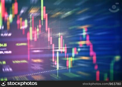 Stock crisis red price drop down chart fall / Stock market exchange analysis or forex graph business and finance crash money losing moving economic investment loss