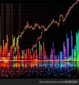 Stock market chart Created With Generative AI Technology
