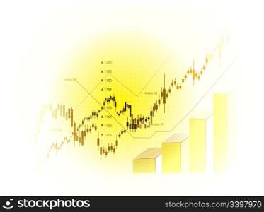Stock Market Chart illustration on white background