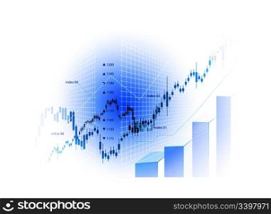 Stock Market Chart illustration on white background