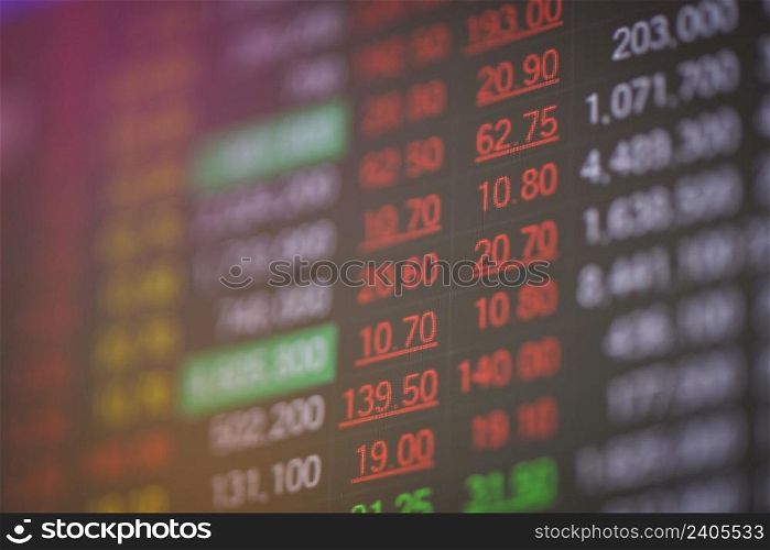 Stock market exchange graph chart, stock trade financial investment trade, Trading crypto currency technical price on screen, stock crash crisis red price loss