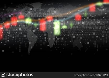 Stock market graph on digital tablet