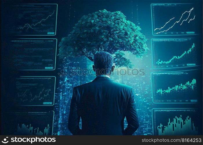 Stock Market Investments growing with businessman investor 2023 ,  Market finance and Investments growing with management of business , finance and business concept , Generative Ai