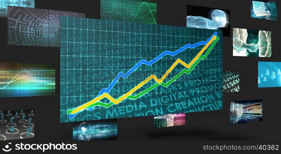 Stock Market Performance Sales and Marketing Abstract Concept. Stock Market Performance