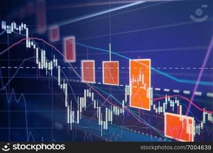 Stock market selloff - Stock graphs and charts - Financial and business background