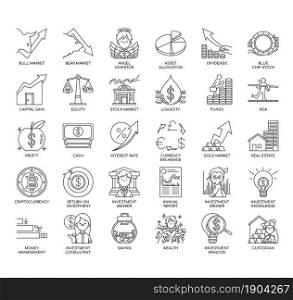 Stock market , Thin Line and Pixel Perfect Icons