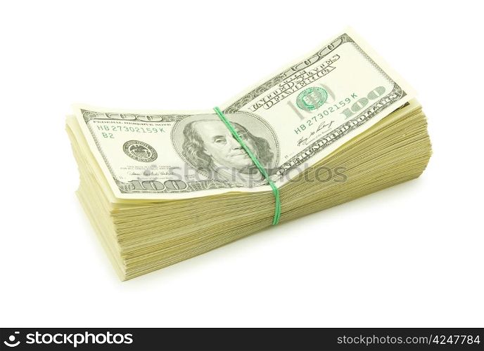 stock of money isolated on white background