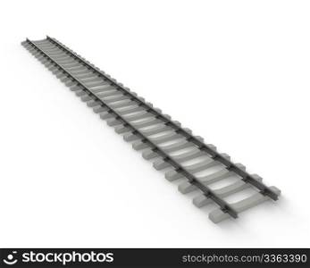 Stock of rails isolated on white background