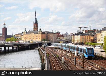 Stockholm and on-ground part of the subway line, Sweden