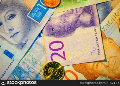 Stockholm, Sweden - October 22, 2021 - Swedish krona, the currency of Sweden (SEK)
