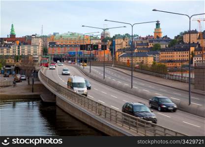 Stockholm, Sweden. Street to the city center
