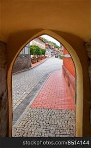 Stolberg arch in Harz mountains Germany. Stolberg arch corridor in Harz mountains of Germany