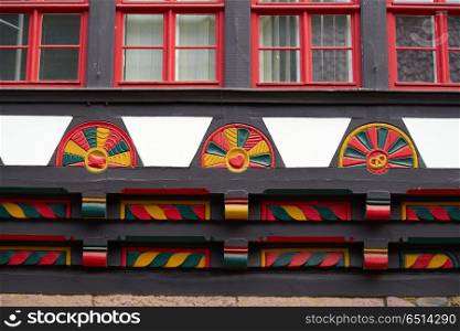 Stolberg carved wood facades in Harz Germany. Stolberg carved wood facades in Harz mountains of Germany