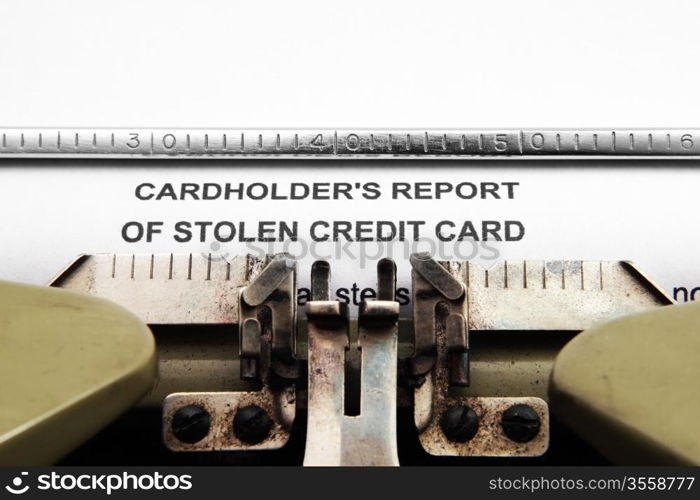 Stolen credit card report