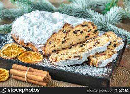 Stollen - traditional German bread eaten during the Christmas season