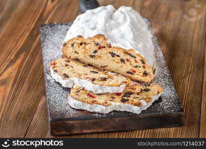 Stollen - traditional German bread eaten during the Christmas season