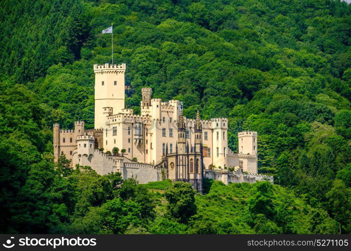 Stolzenfels Castle at Rhine Valley (Rhine Gorge) near Koblenz, Germany. Built in 1842.