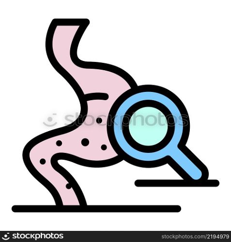 Stomach inspection icon. Outline stomach inspection vector icon color flat isolated. Stomach inspection icon color outline vector