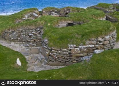 stone age village Skara Brae on Orkney, Scotland