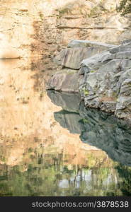 stone and reflections at a quarry