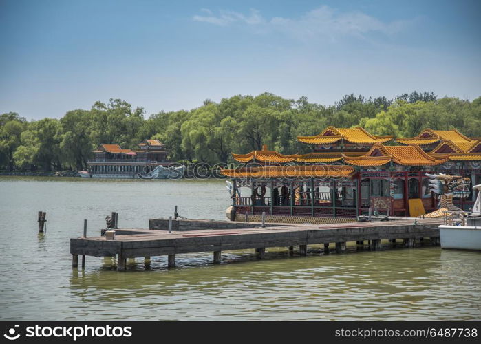 stone boat Beijing. Summer Imperial Palace. stone boat Beijing.