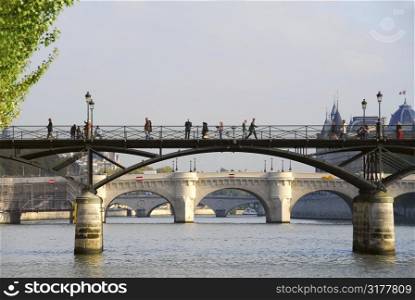 Stone bridges over Seine in Paris France