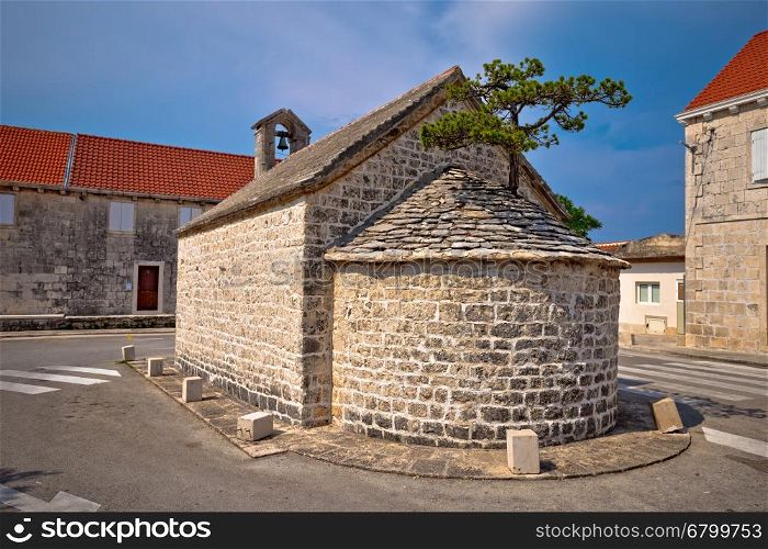 Stone chapel in Nerezisca village, Island of Brac, Dalmatia, Croatia