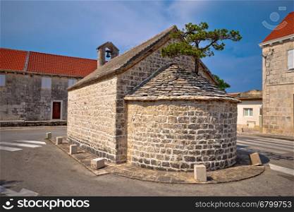Stone chapel in Nerezisca village, Island of Brac, Dalmatia, Croatia
