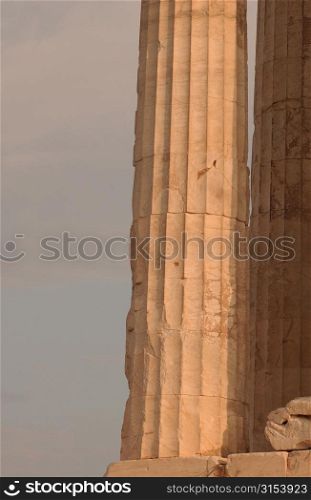 Stone column of an ancient building in Athens, Greece