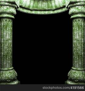 stone columns and arch made in 3D