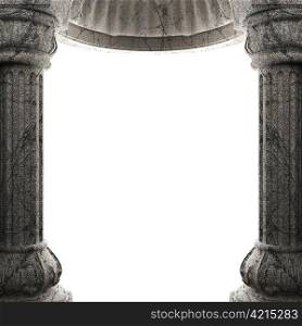 stone columns and arch made in 3D