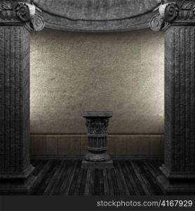 stone columns and pedestal made in 3D
