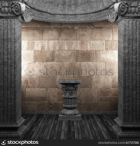 stone columns and pedestal made in 3D