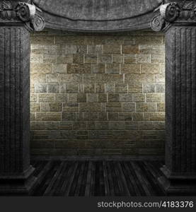 stone columns and wall made in 3D