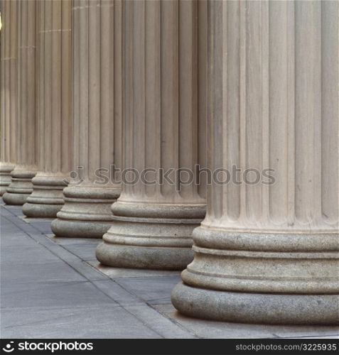 Stone columns of a building