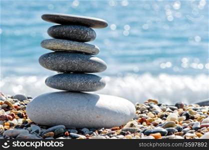 Stone composition on the beach