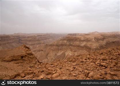 Stone desert landscape in Israel