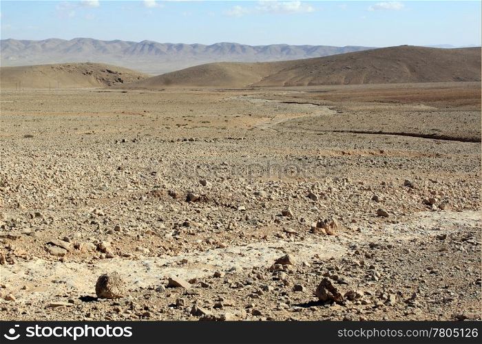 Stone desert near monastery Mar Musa in Syria