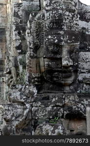 Stone Faces the Tempel Ruin of Angkor Thom in the Temple City of Angkor near the City of Siem Riep in the west of Cambodia.. ASIA CAMBODIA ANGKOR ANGKOR THOM