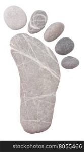 stone foot isolated on a white background