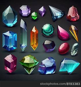 stone game crystal gem ai generated. magic jewel, background design, jewelry blue stone game crystal gem illustration. stone game crystal gem ai generated