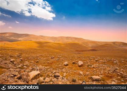 Stone Hills of Samaria, Israel. Sunrise