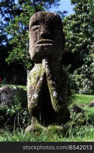 Stone idol in Ambarita village on the Samosir island, Indonesia