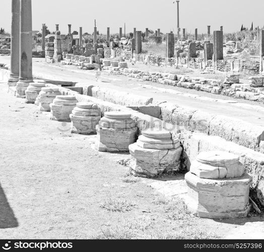 stone in perge construction asia turkey and roman temple