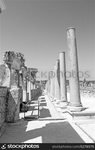 stone in perge construction asia turkey and roman temple