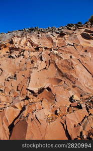 stone mountain rocks texture in La Palma at Canary islands
