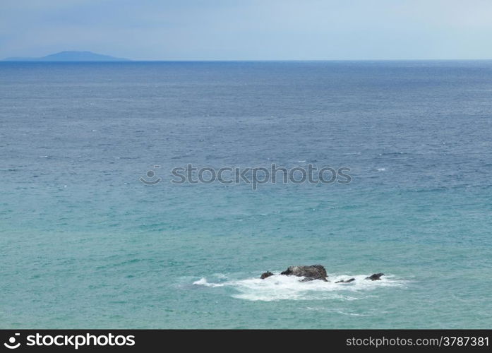 Stone on the black sea in Crimea .